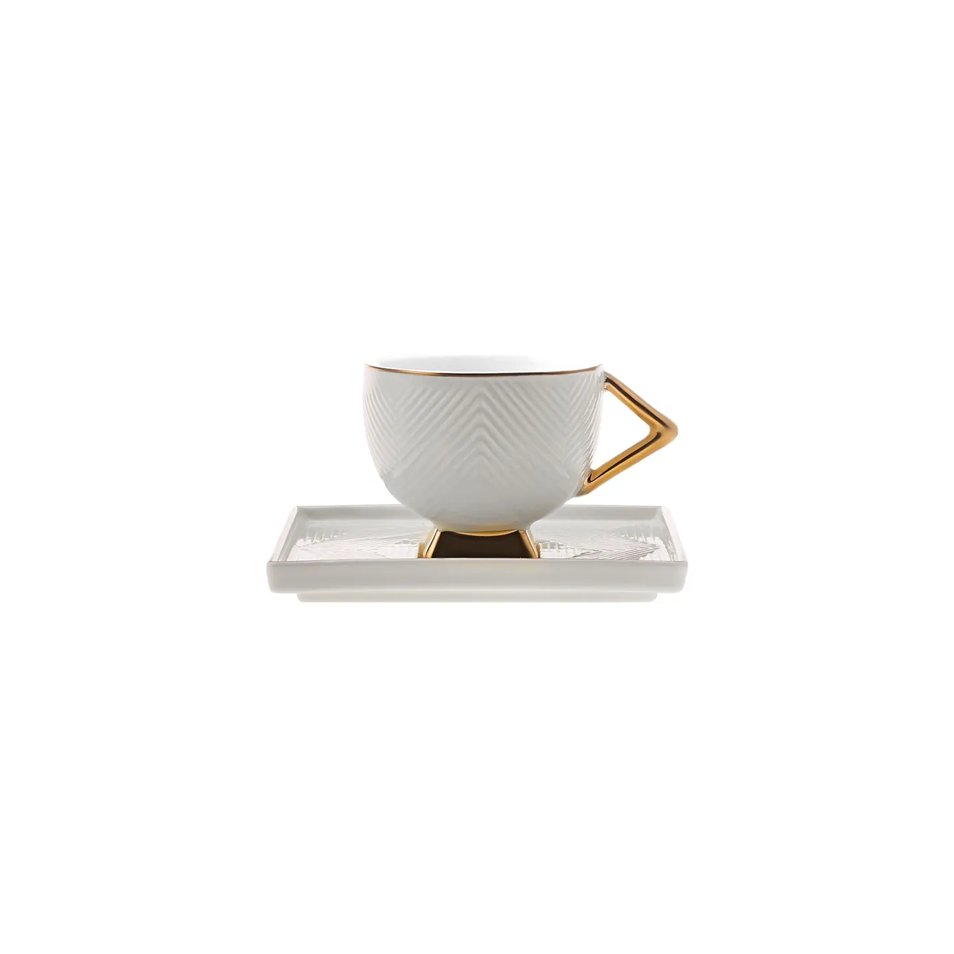Coffret de tasses à café Karaca Art Deco pour 2 personnes, couleur crème, 90 ml - Image 4