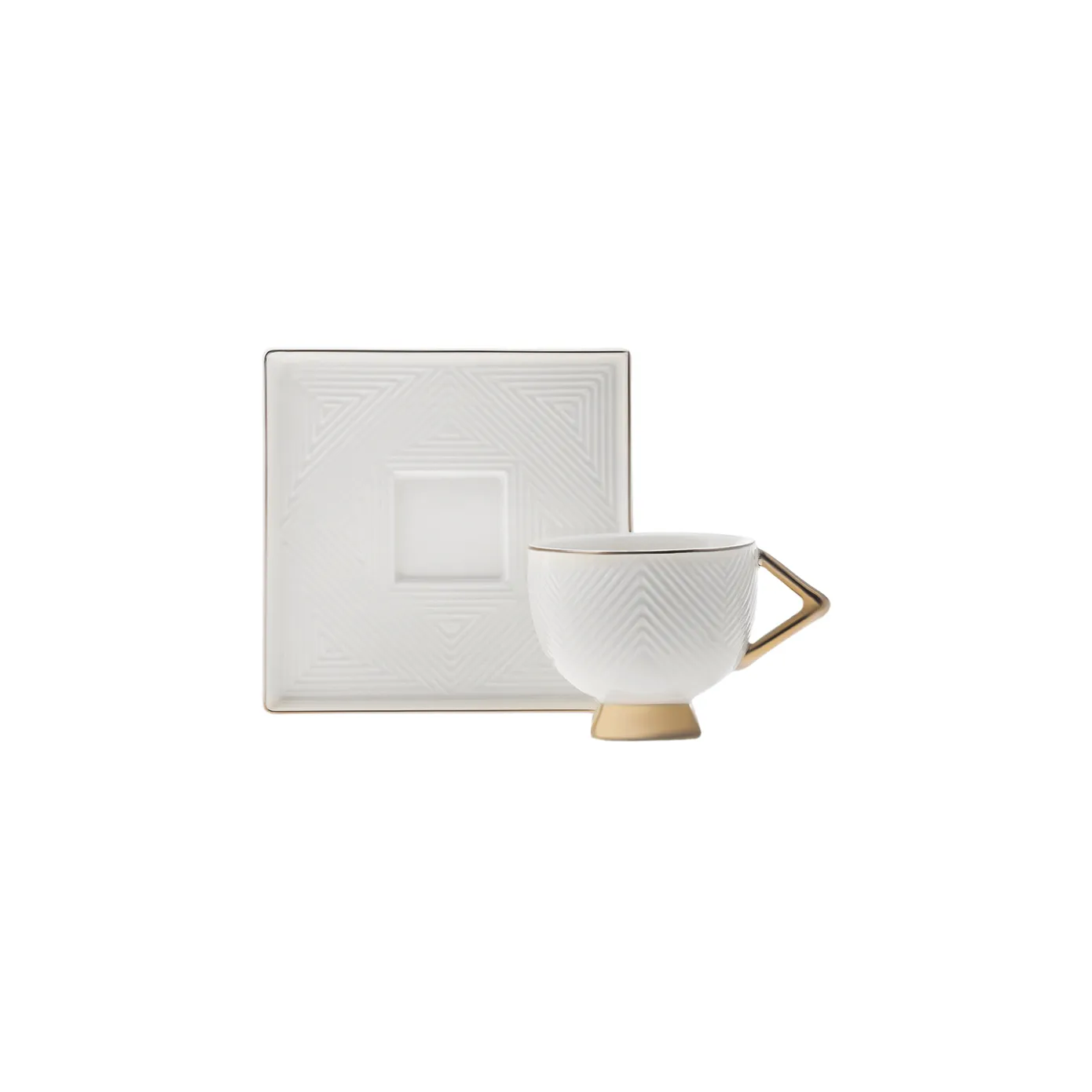 Coffret de tasses à café Karaca Art Deco pour 2 personnes, couleur crème, 90 ml - Image 5