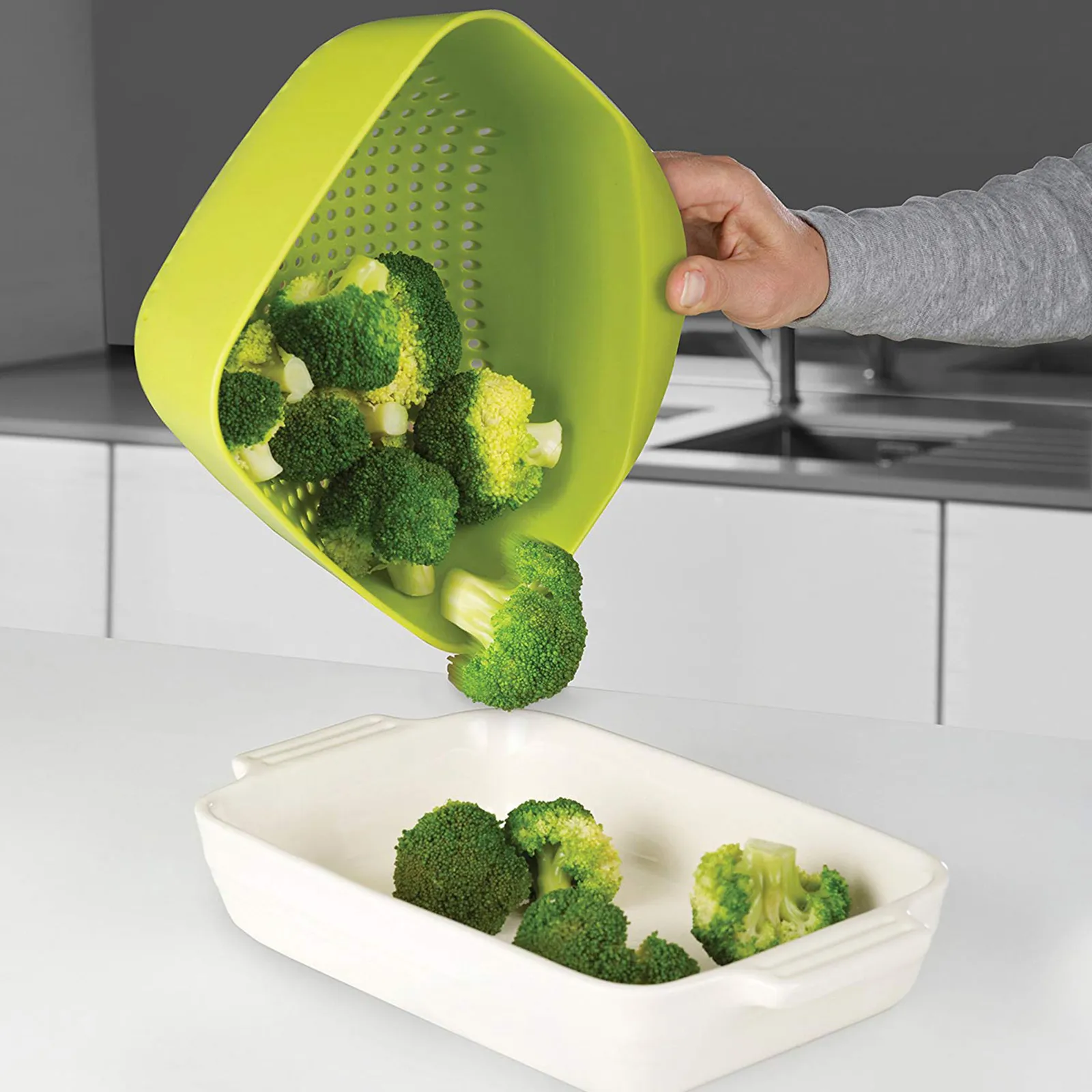 JOSEPH 40092 Square Colander - White (SS - Image 4