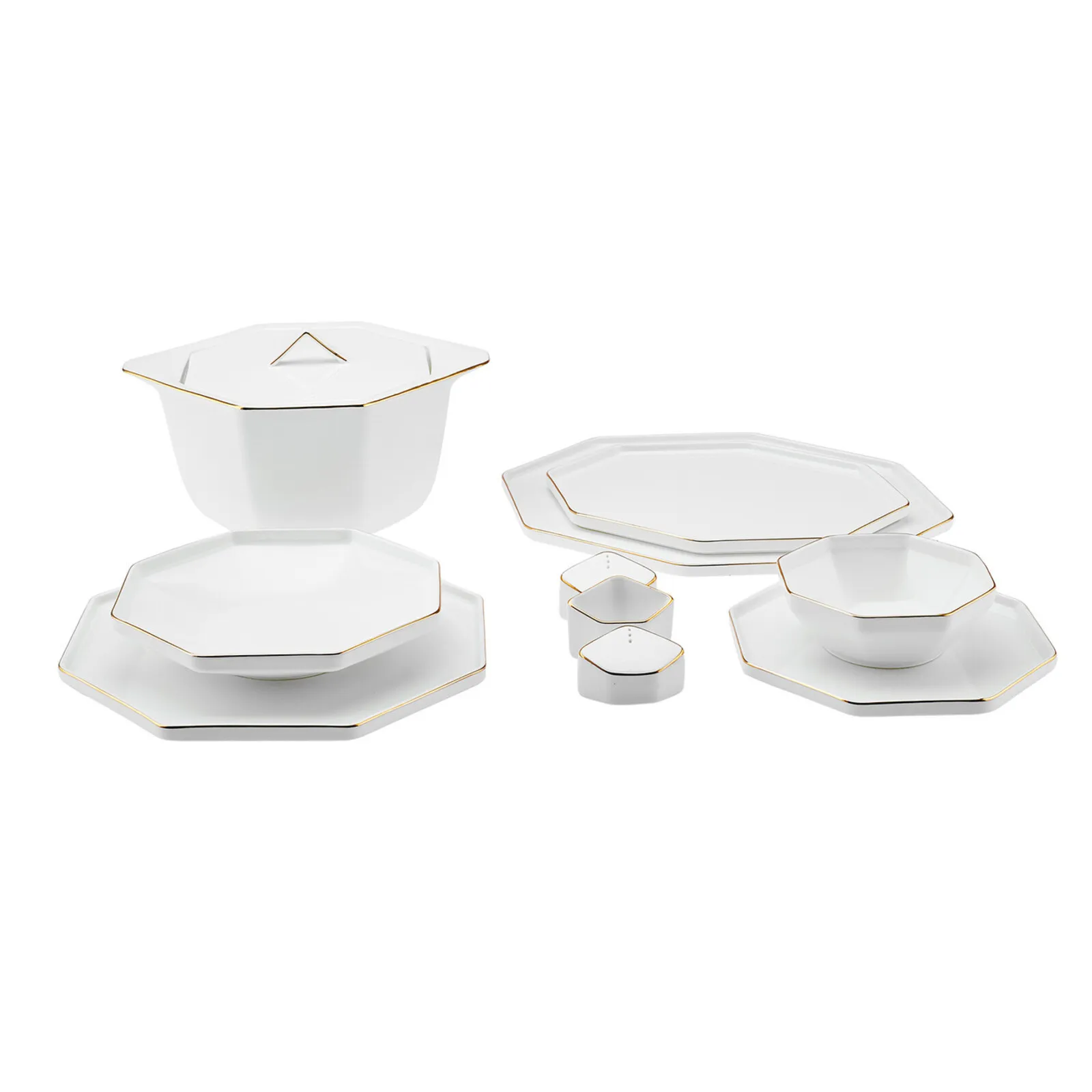 Service de table Karaca Fine Pearl Extra Eight Corner pour 12 personnes, 62 pièces - Image 11