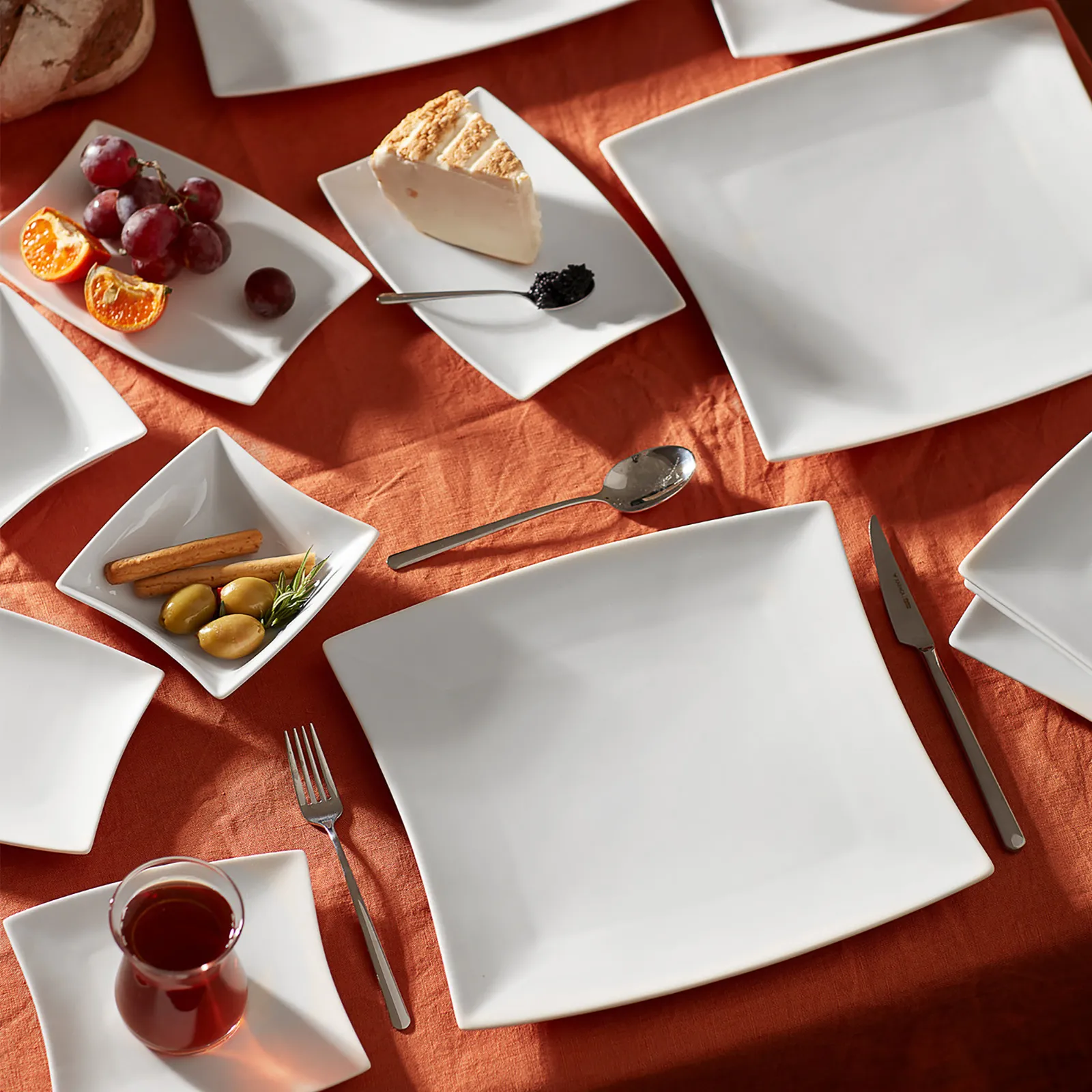 Service Petit Déjeuner Karaca New Perfect White pour 6 personnes, 26 pièces carrées/rectangulaires - Image 10